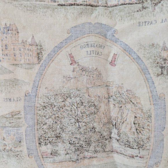 VTG 100% Cotton Scottish Castles Tea Towel Kitchen Dish Cloth Made in Britain - Picture 11 of 12